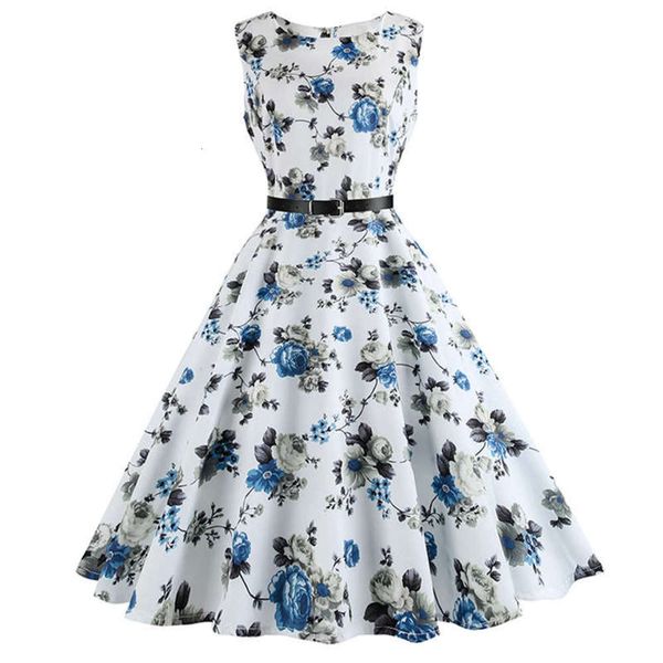 

style closing new waist women's hepburn show thin printed dress, Black;gray