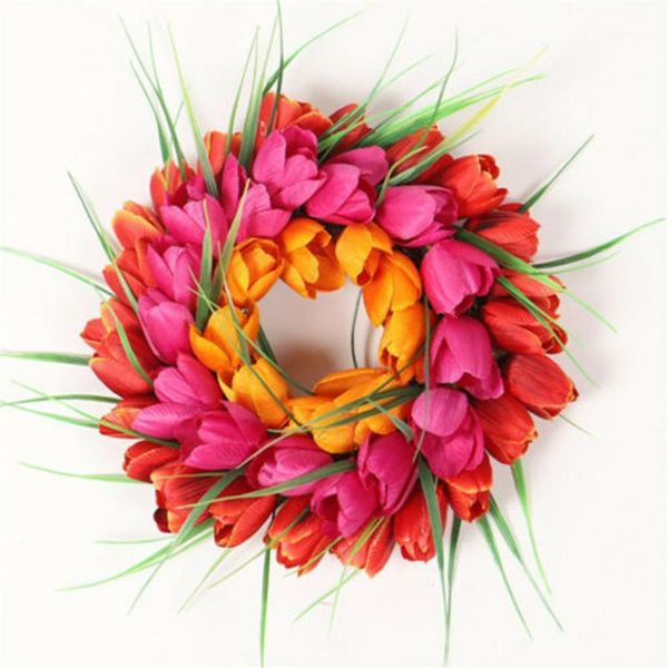 

1pcs flower wreath artificial flower wreath door garlands silk adding artistic romantic atmosphere1