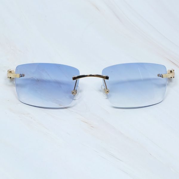 

2021 new luxury men carter wood rimless mens sunglasses brand designer eye glasses frames for women gafas de sol cejh, White;black