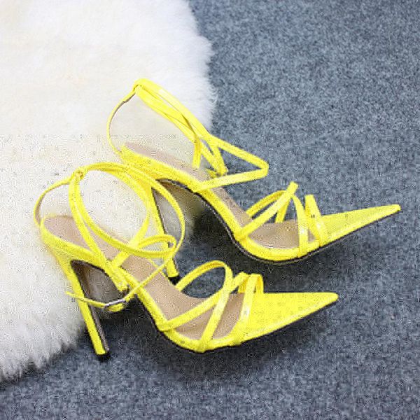 

dress shoes super high 11.5cm thin heels women sandals ankle strap pumps woman ladies pointed toe party, Black