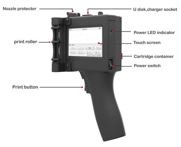 

vilaxh handheld touch screen label printer portable printer bar code qr date coder machine handheld inkjet for plastic