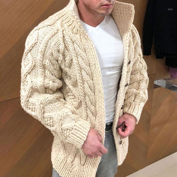 

sweater men cardigan winter autumn fashion black single-breasted long sleeve warm knitted jumpers casual new outerwear1, White;black