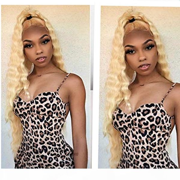 

140g deep curly blonde color ponytail extension 613# 100% real human hair,deep wave bleached blonde drawstring ponytails for natural hair, Black