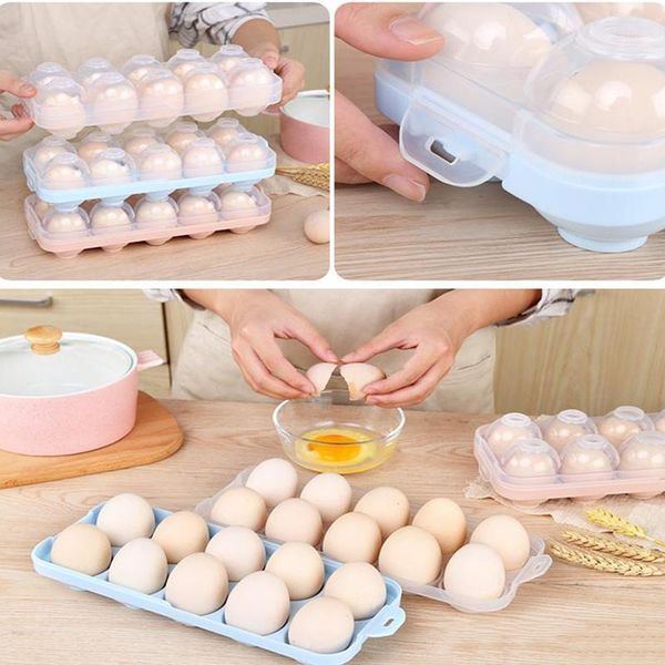 

storage bottles & jars box organization egg tray holder refrigerator crisper container camping picnic bbq shockproof holder1