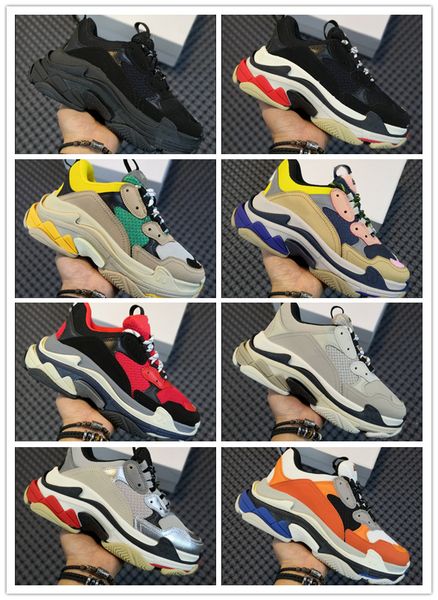 

designer platform sneakers for men women chaussures paris fw triple black cream yellow red casual shoes luxury shoes 36-45