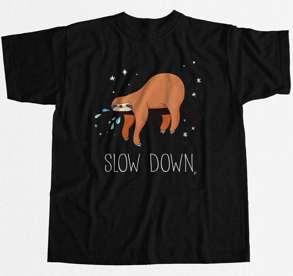 

slow down sloth sleeping in tree at night mens t-shirt vintage o neck tee shirt sport hooded sweatshirt hoodie