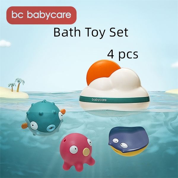 

bc babycare baby bath toys set 4pcs squeeze sound bathing shower water squirt animals float rinser toy kids gift bpa 201223