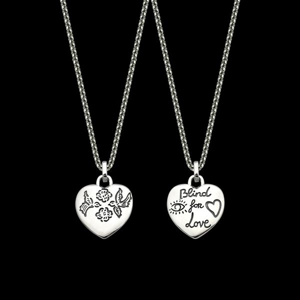 

couple necklace women s925 silver pendant necklaces love chain vintage jewelrys