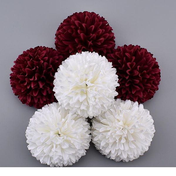 

20pcs 10cm large artificial pompom silk flowers head hydrangea home wedding decoration diy scrapbooking fake flower wmtree