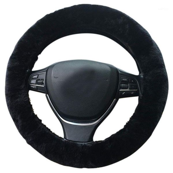 

universal winter plush car steering wheel covers faux hand brake & gear cover set car interior accessories 38cm1