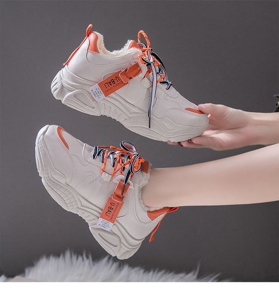 

2021 new spring thick women's crochet father shoes t12a, Black;white