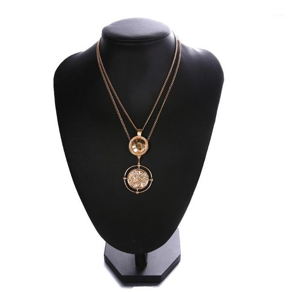 

boho gold color hanging portrait coin chain choker necklace female layered religion charms pendant necklaces bohemian jewelry1, Silver