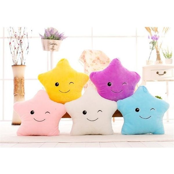

1pc led flash light hold pillow five star doll animals toys lighting children christmas gift stuffed plush toy