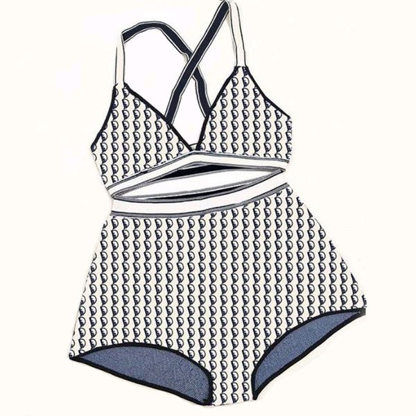 

2022 designer swimwear premium beachwear bikinis women's high waist swimwear letter print one piece swimsuits, White;black