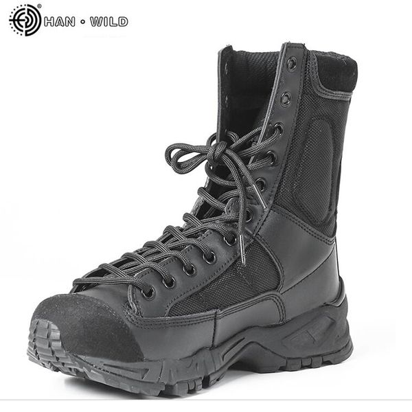 Мужские кожаные тактические армии сапоги мужские лодыжки Braple черный плюс размер 37-46 рабочая обувь боевой военный ботинок MAN 201127