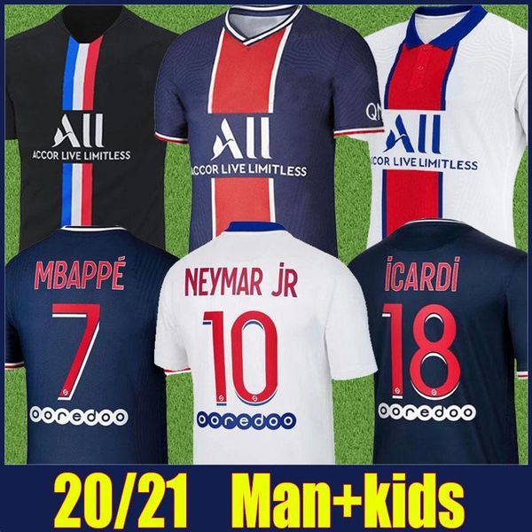 

2020 париж неймар jr футбол джерси взрослый детский комплект verratti mbappe футбол джерси маркинхос ди мария icardi рубашка maillot de pari, Black;yellow