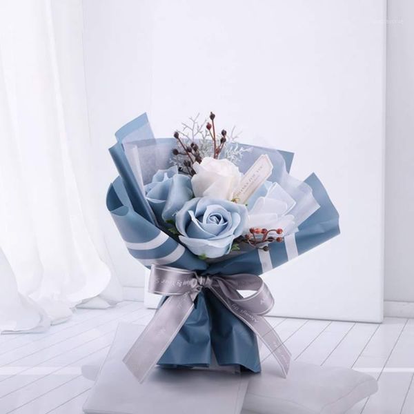 

decorative flowers & wreaths romantic valentine's day gifts soap flower beautiful artificial roses bouquet anniversary for wife mother1