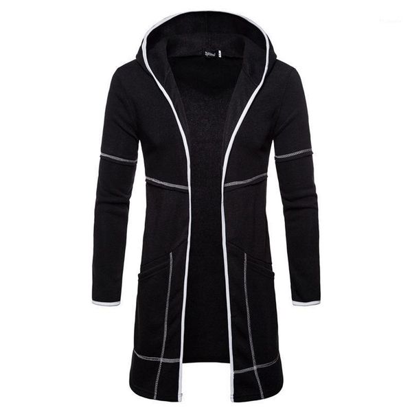 

new hoodies men black assassin's creed cardigan longer hoodie hooded mantle hip hop clothing cloak hoodie outerwear streetwear1