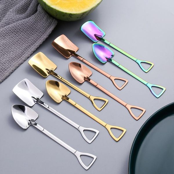 

2pcs stainless steel ice spoon shovel coffee spoon funny tableware kitchen gadget birthday gift h wmtvma