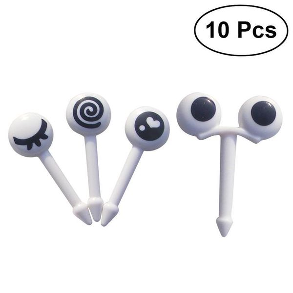 

bento dessert supplies picks fruit cute plastic food for tableware fork eyes 10pcs decoration party qyljqw mywjqq