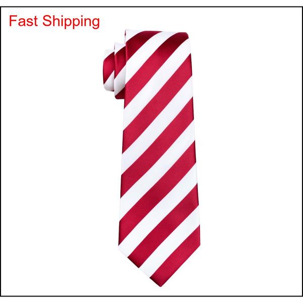 

fast shipping stripe tie set red silk hankerchief cufflinks set jacquard woven classic business necktie classi qylolg new_dhbest, Black;blue