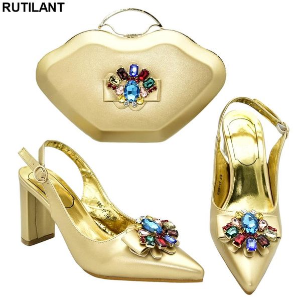 

women shoes and bag set in italy italian ladies shoes and bags to match set sandalias rasteiras femininas 2020 elegant party, Black