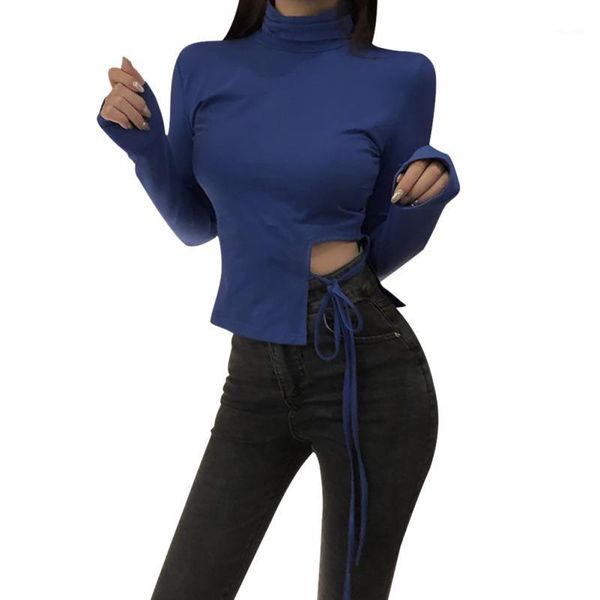 

cute shirt women high collar friends tshirt long sleeve solid color t-shirt bottoming wild casual polera mujer verano1, White