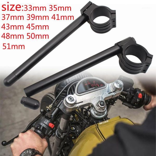 

black cafe racer adjustable racing cnc 33 35 37 39 41 43 45 48 50 51mm motorcycle clipon clip on front fork handlebar handle bar1