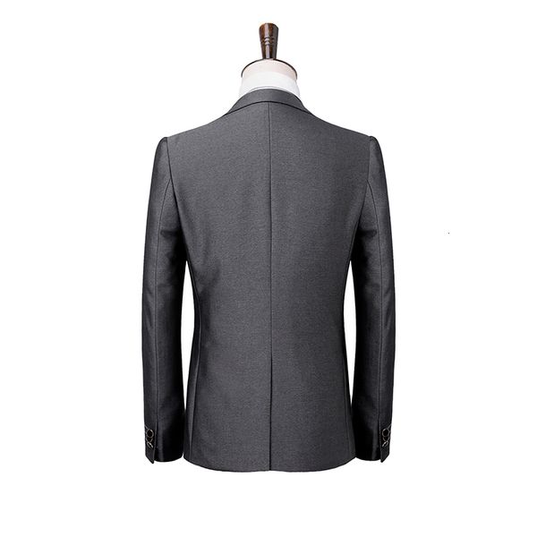 

2021 Single Gray Men's Male Wedding Suit Business Blazer Suits TG7J, White;black