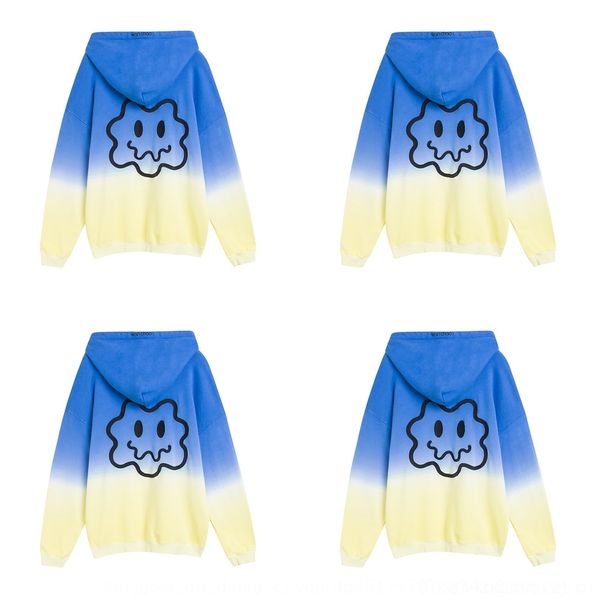 

0oazg wanchao cp gradient embroidered spring sweatercolor elf smiley sweaterhoodie sweater face couple fashion hip hop embroidered hoodie fo, Black