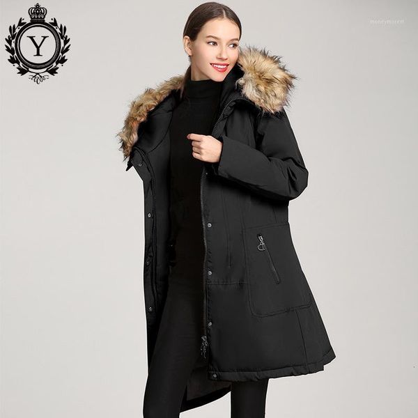 

women's down & parkas cotton-padded clothes woman 2021 winter ma'am long mianfu heavy seta lead thickness keep warm cotton loose c, Black