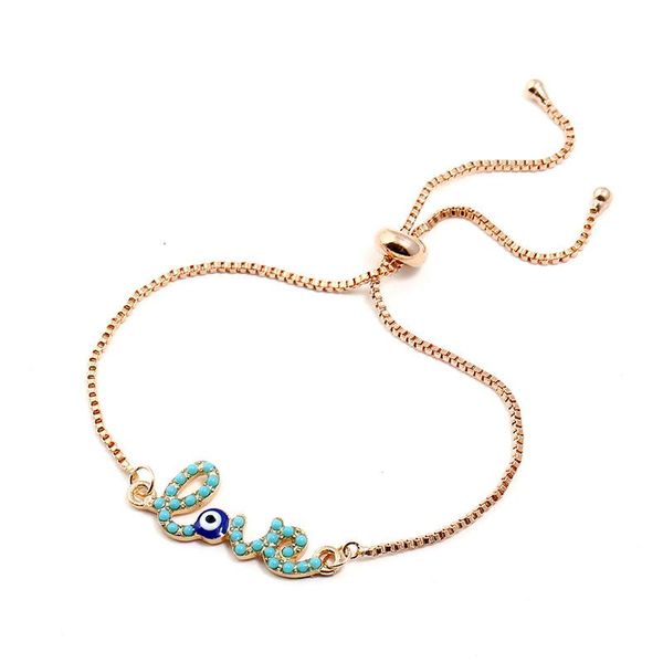 

simple metal beads drop oil eye bracelet, Black