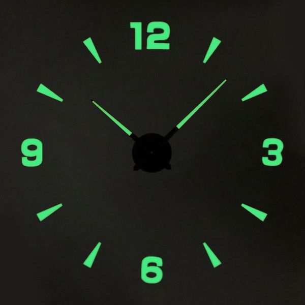

luminous large wall clock in wall 3d acrylic diy clocks luminou watck sticker quartz large diy clock home decor