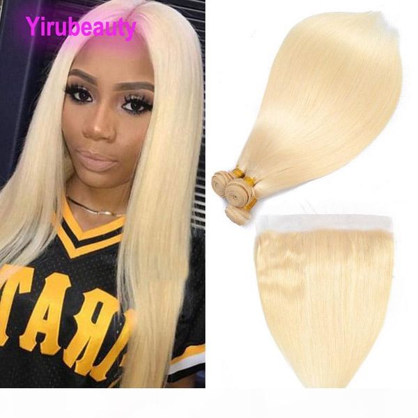 

brazilian human hair 613# color straight body wave bundles with 13*4 lace frontal baby hair 4 pieces hair extensions with 13x4 frontal, Black;brown