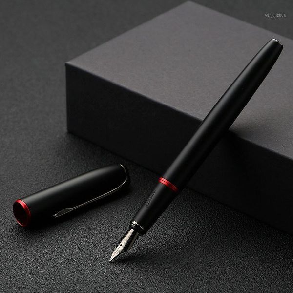 

picasso pimio black metal fountain pen titanium black m/bent nib 0.6/1.0mm matte barrel gift box excellent business office set1
