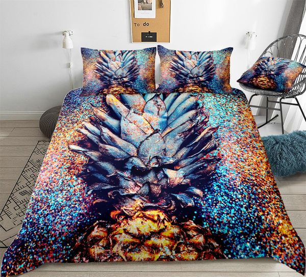 

pineapple duvet cover set colorful fruit bedding set water color drawing beds set home textiles microfiber for kids bedspread