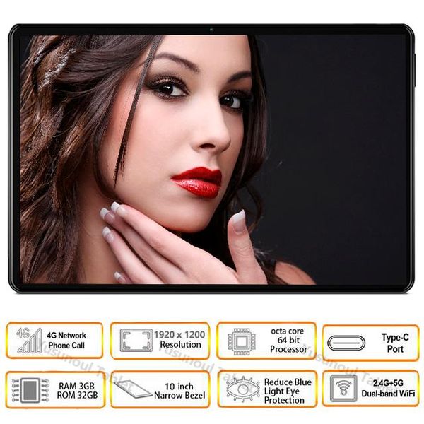 

tablet pc sales 10 inch 4g lte 1920*1200 ips hd resolution rear pixel 8.0 mp octa core android 9.0 pie phone call