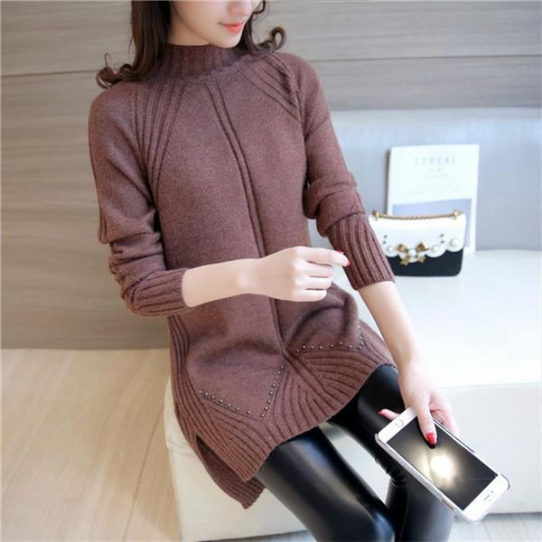 

selling simple fashion design pullover knitting women sweater good elasticity female long warm ladies sweater knitwear femme, White;black