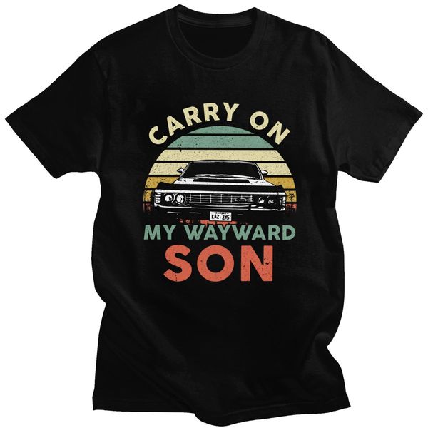 

retro carry on my wayward son short sleeved leisure drama tv supernatura tee fitted tshirt sport hooded sweatshirt hoodie men t shirt
