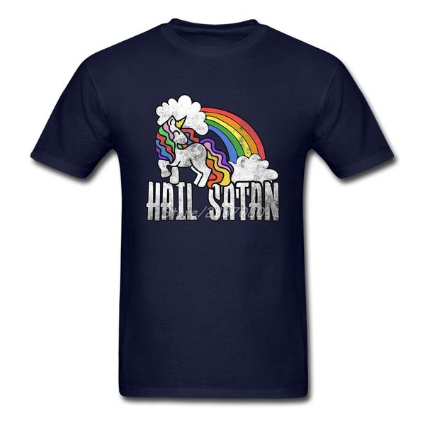 

hail satan retro rainbow unicorn short sleeve custom tshirt group big size crewneck mens sport hooded sweatshirt hoodie men t shirt