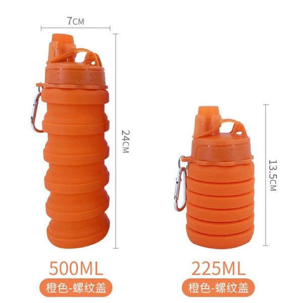 

2021 new foldable silicone telescopic cup outdoor mountaineering travel portable sports kettle gift bottle6445