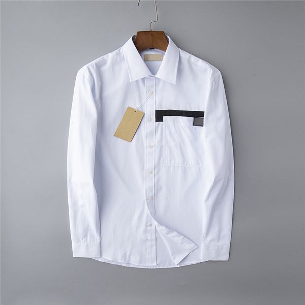 

2021 designer mens dress shirts fashion casual shirt brands men shirts spring autumn slim fit shirts chemises de marque pour hommes, White;black