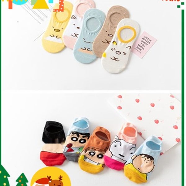 

женских весны носки sockssilicone невидимой socksand лето силикон нового мультфильм корейских низкие верхние неглубоко роты противоскользяще, Black