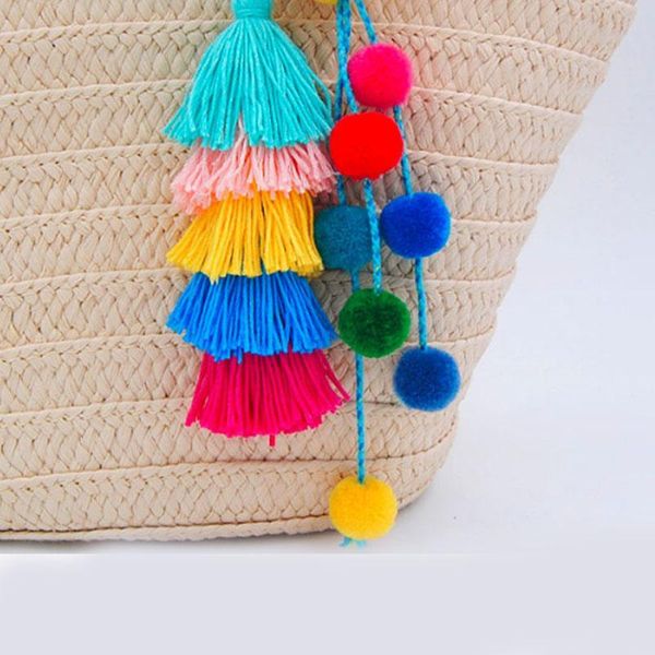 

handmade jewelry keychain pom pom tassels key chain pompom keyring valentines day gift enamel jewelry wholesale qh6006 h jllyis, Silver