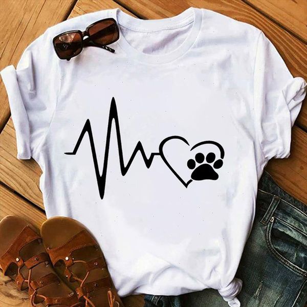 

heartbeat ecg t shirts women cup printed short sleeve tshirts women summer harajuku tumblr graphic t shirt femme clothes, White