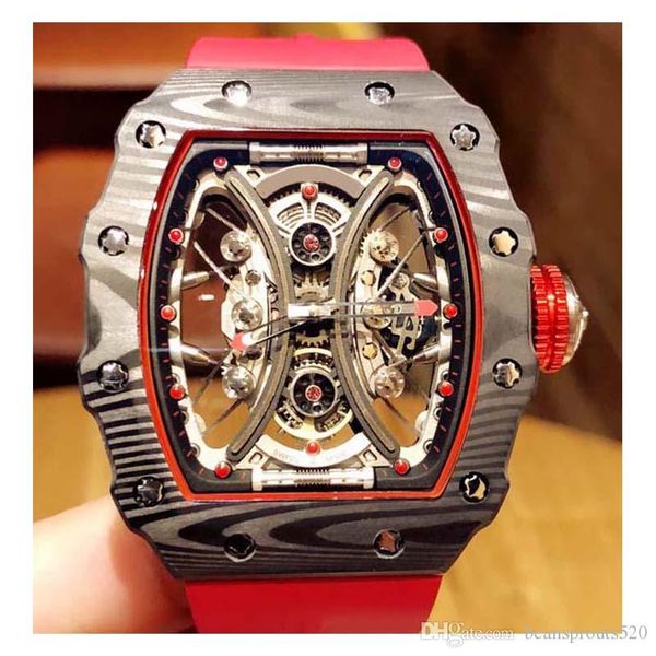 

ric02-5 designer watches rm 53-01 pablo mac donough model movement watches .the material is made of ntpt carbon fiber.multi-functional aut, Slivery;brown