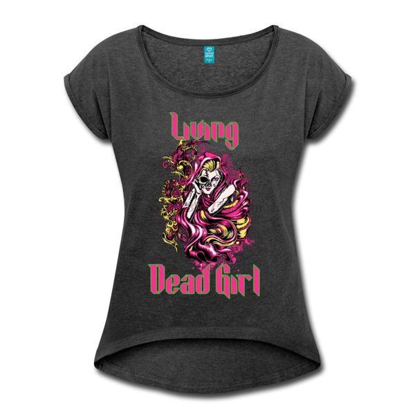 

living dead girl womens roll cuff t-shirt rob zombie fan design sport hooded sweatshirt hoodie