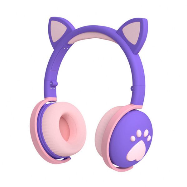 

new cat ear headset bluetooth bk1-led light-emitting foldable children's game wirels 5.0