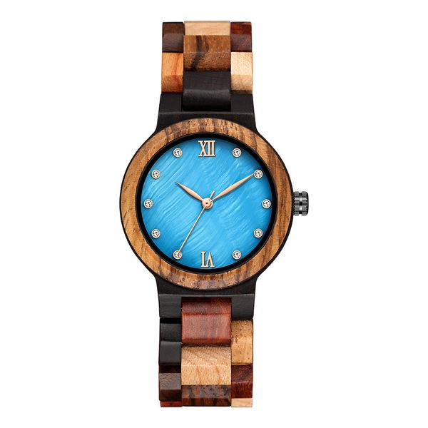 

kunhuang new wooden watch women pearl shell color wood suit watch japanese simple fashion watch, Slivery;brown