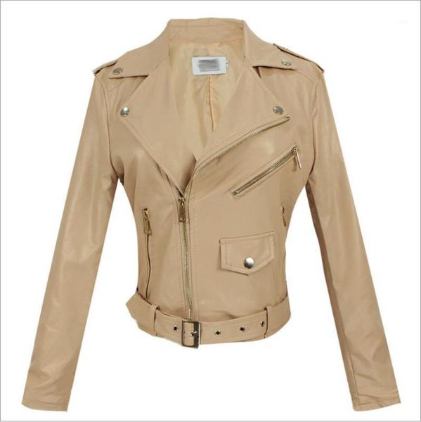 

wholesale england style locomotive style pu leather jacket female great quality retro jacket ins fashion jackets wq1725 factory1, Black